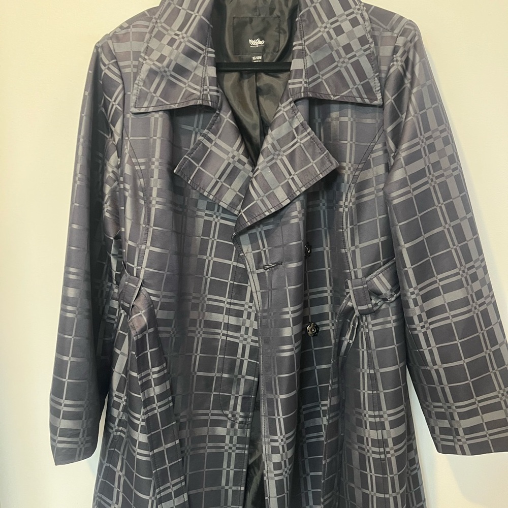 Mossimo Supply Co. Dark Plaid Trench Coat